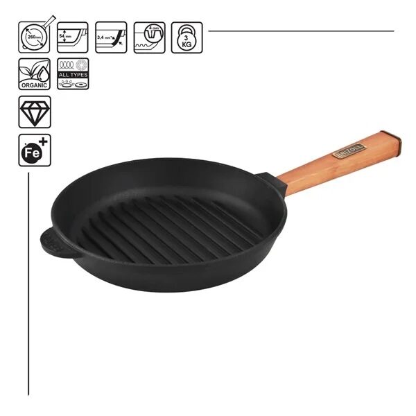 Cast iron grill pan ø260mm h=54mm